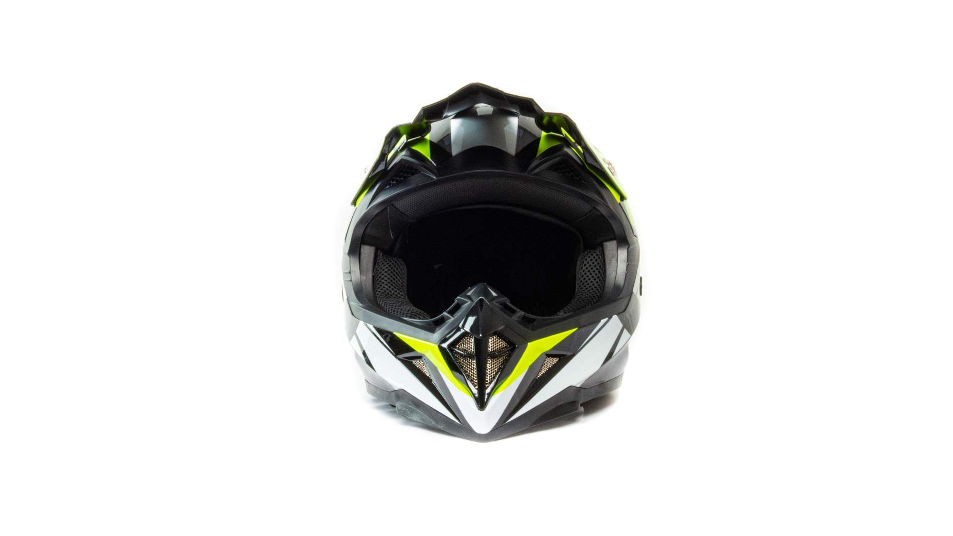 Шлем мото кроссовый HIZER 915 №7 (S) neon/yellow/white