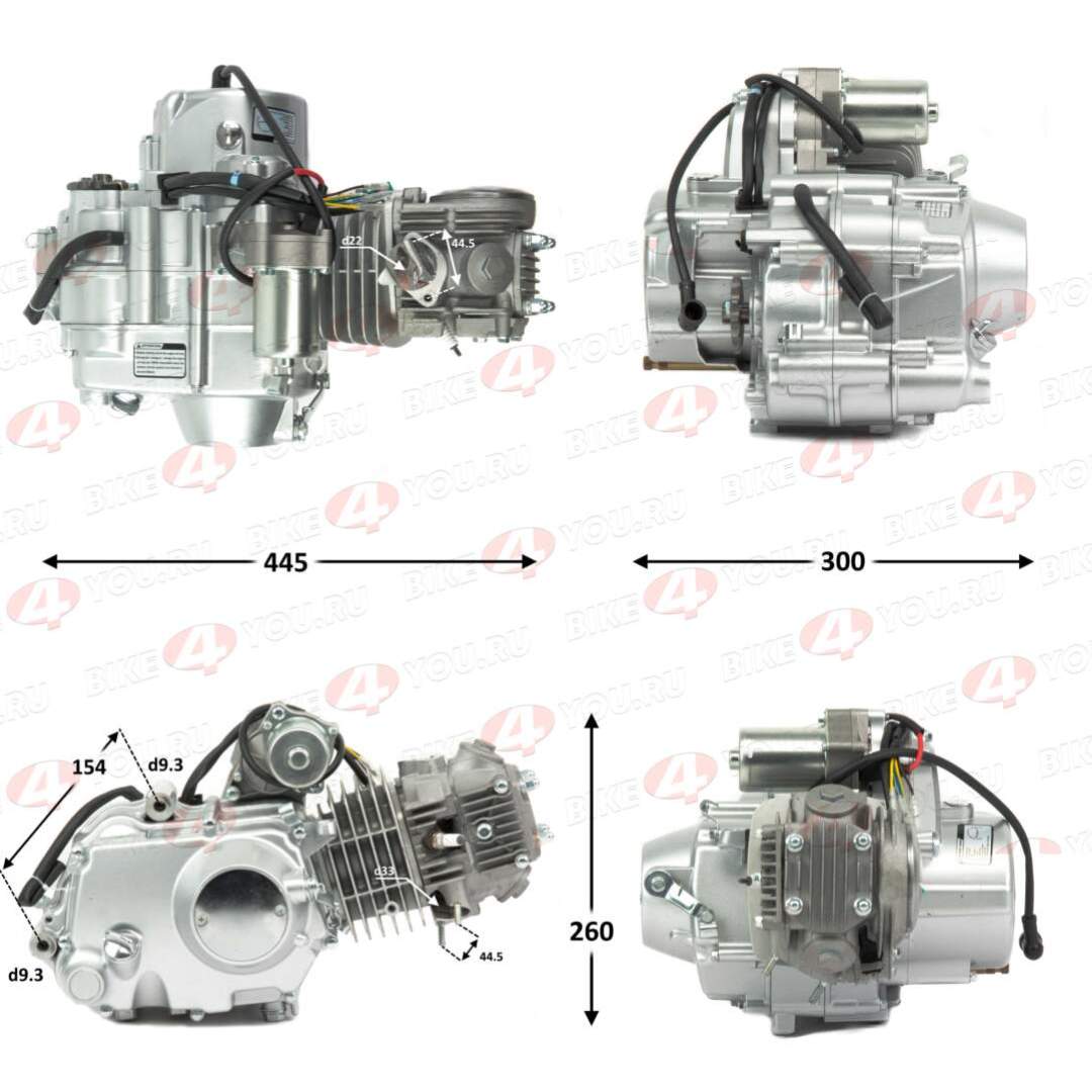 Двигатель 125см3 152FMI (52.4x55.5) механика, 3ск+реверс, верхний стартер Двигатель 125см3 152FMI (52.4x55.5) механика, 3ск+реверс, верхний стартер