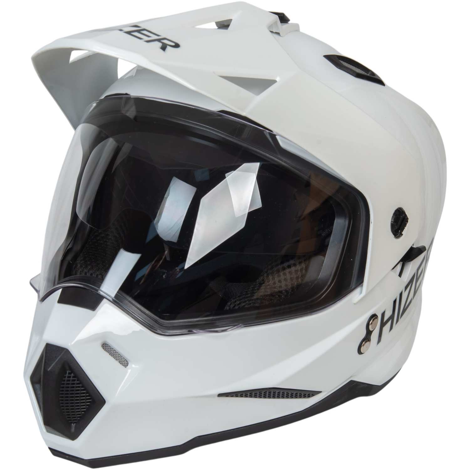 Шлем мото мотард HIZER J6802 №2 (M) white (2 визора)