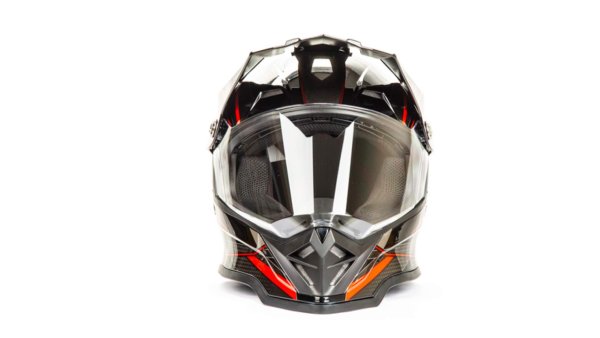 Шлем мото мотард HIZER B6197-1 #5 (L) black/red