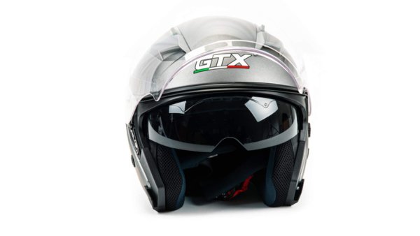 Шлем мото открытый GTX 278 #1 (M) Metal Titanium (2 визора)