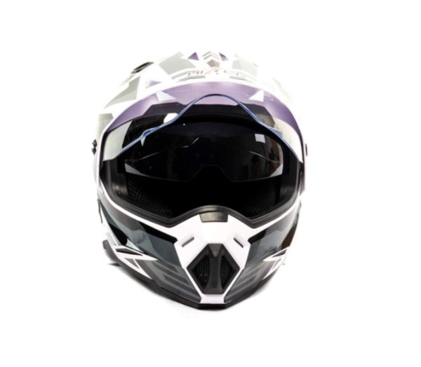 Шлем мото мотард HIZER J6802 #4 (XL) white/gray (2 визора)