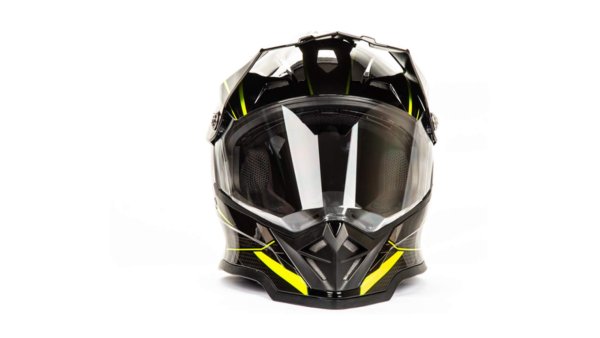 Шлем мото мотард HIZER B6197-1 #4 (XL) black/yellow
